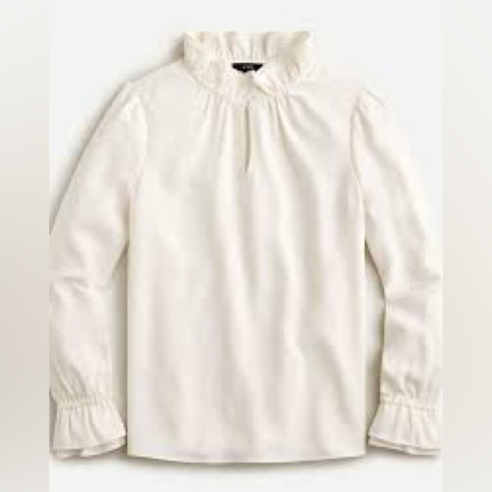 JCrew Ruffleneck Drapey Top